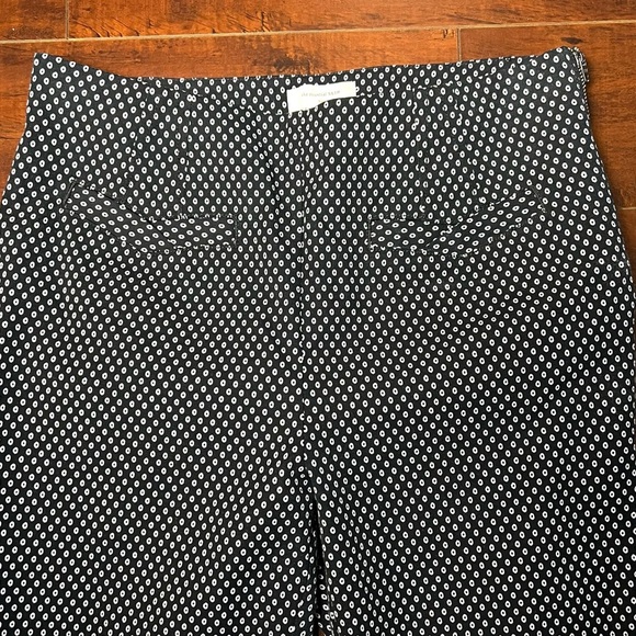 ANTHROPOLOGIE The Essential Slim Trousers Ankle Black White Polka Dot Size 2 - Picture 6 of 14
